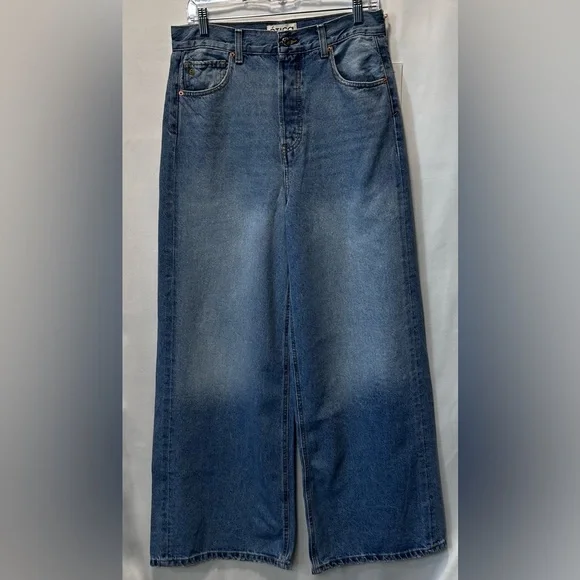 Etica Jeans Eco Friendly High Rise Ultra Baggy Extra Wide Leg Button Fly NWT 28 - Picture 4 of 7